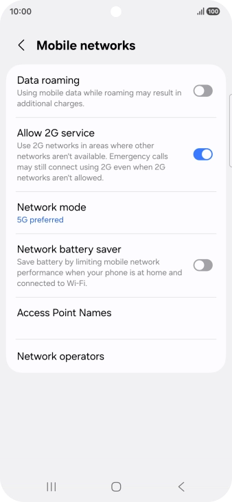 Press Network mode. Press Network mode.