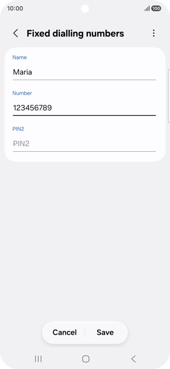 Press PIN2 and key in your PIN2. The default PIN2 is 1111.