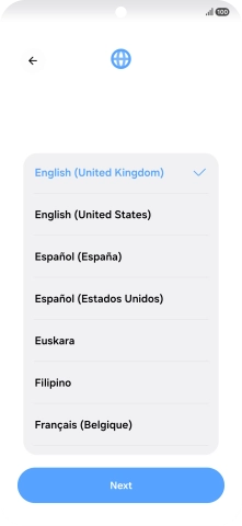 Press the required language. Press the required language.