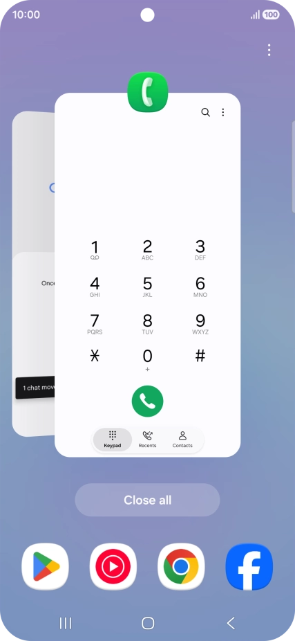 To end one running application, slide your finger upwards on the required application. To end one running application, slide your finger upwards on the required application.