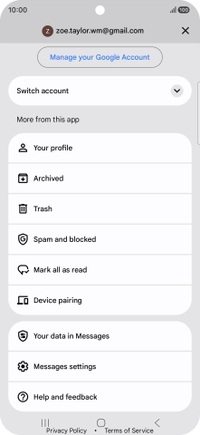 Press Messages settings. Press Messages settings.