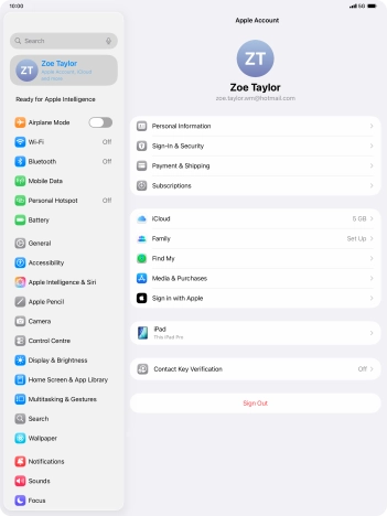 Press iCloud.