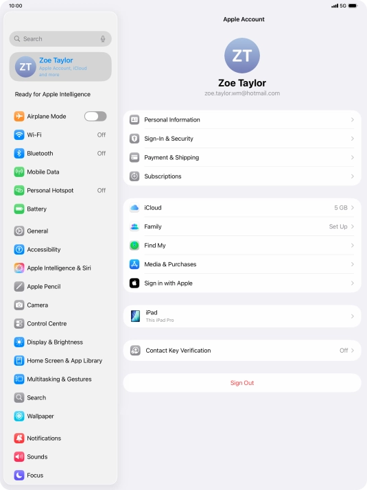 Press iCloud.