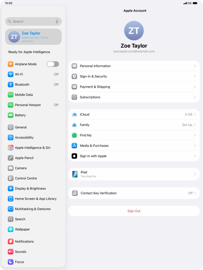 Press iCloud.