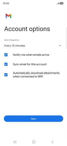 If this screen is displayed, you email account has been recognised and set up automatically. Follow the instructions on the screen to key in more information and finish setting up your phone. If this screen is displayed, you email account has been recognised and set up automatically. Follow the instructions on the screen to key in more information and finish setting up your phone.