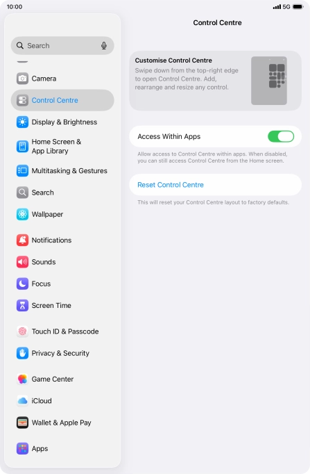 Press the indicator next to 