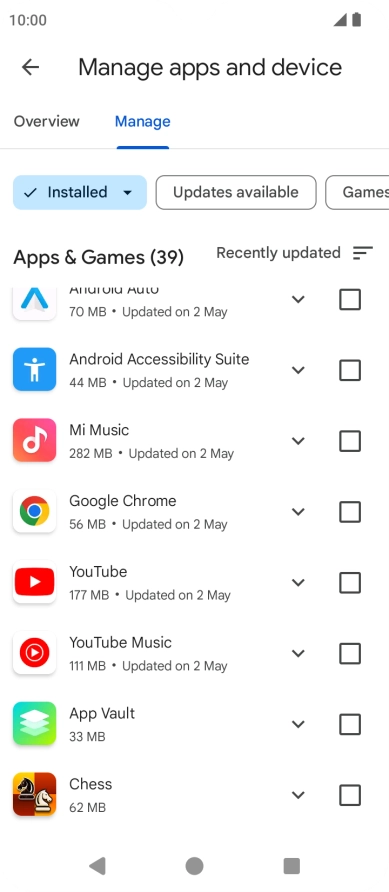 Press the required app.