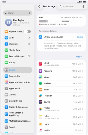 Press the required app.