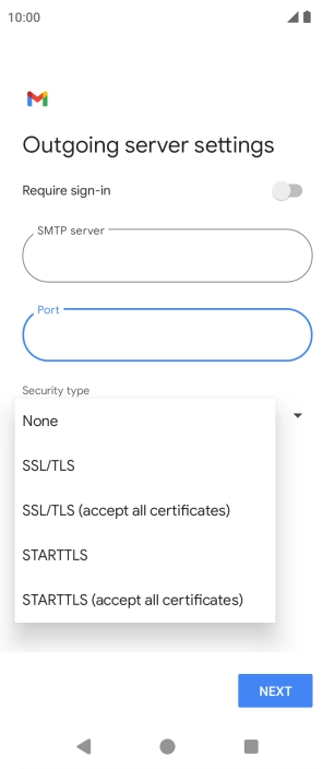 Press SSL/TLS.