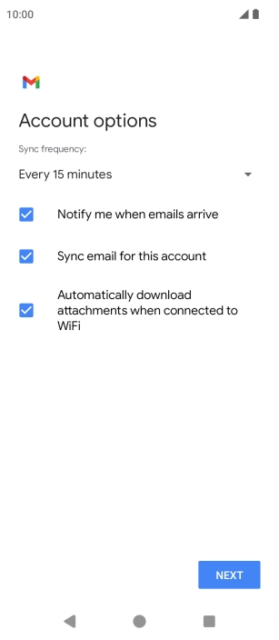 If this screen is displayed, you email account has been recognised and set up automatically. Follow the instructions on the screen to key in more information and finish setting up your email account.