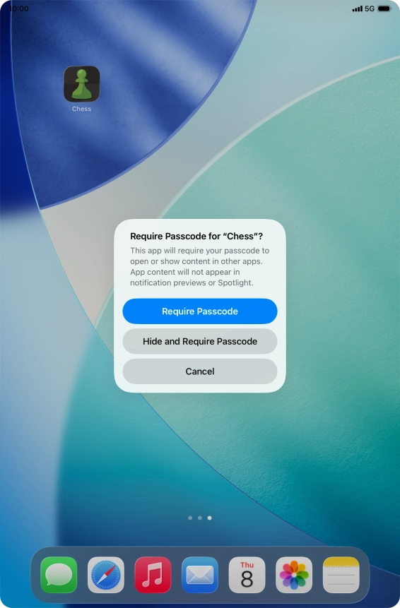 Press Require Passcode. Press Require Passcode.