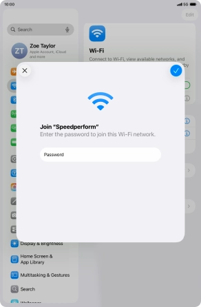 Press the confirm icon.