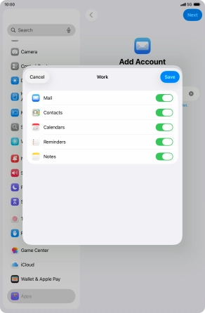 Press the indicators next to the required data types to turn synchronisation of each data type on or off. Press the indicators next to the required data types to turn synchronisation of each data type on or off.