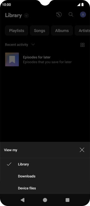Press the required category and go to the required audio file.