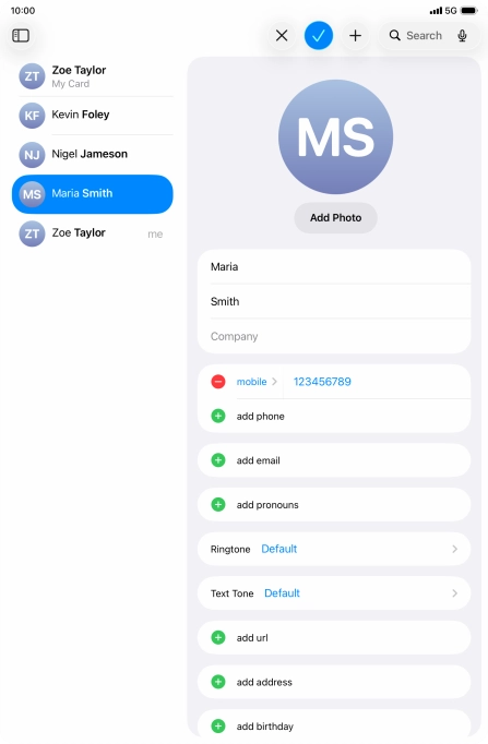 Press the confirm icon. Press the confirm icon.