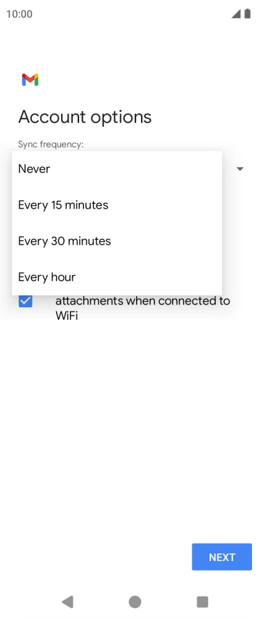 Press the required setting.