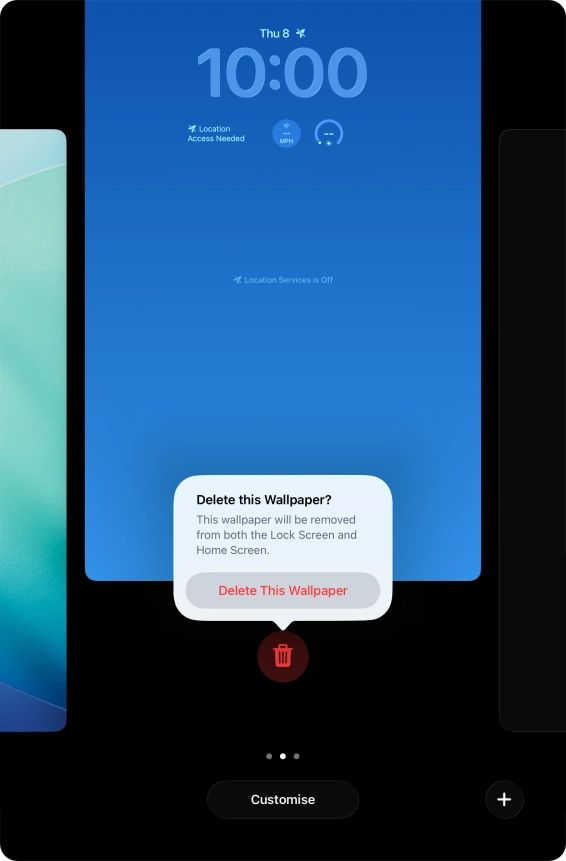 Press Delete This Wallpaper.
