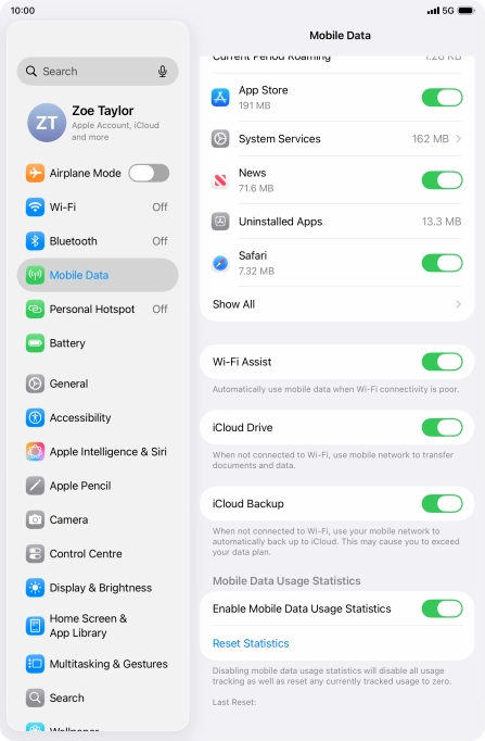Press the indicator next to 