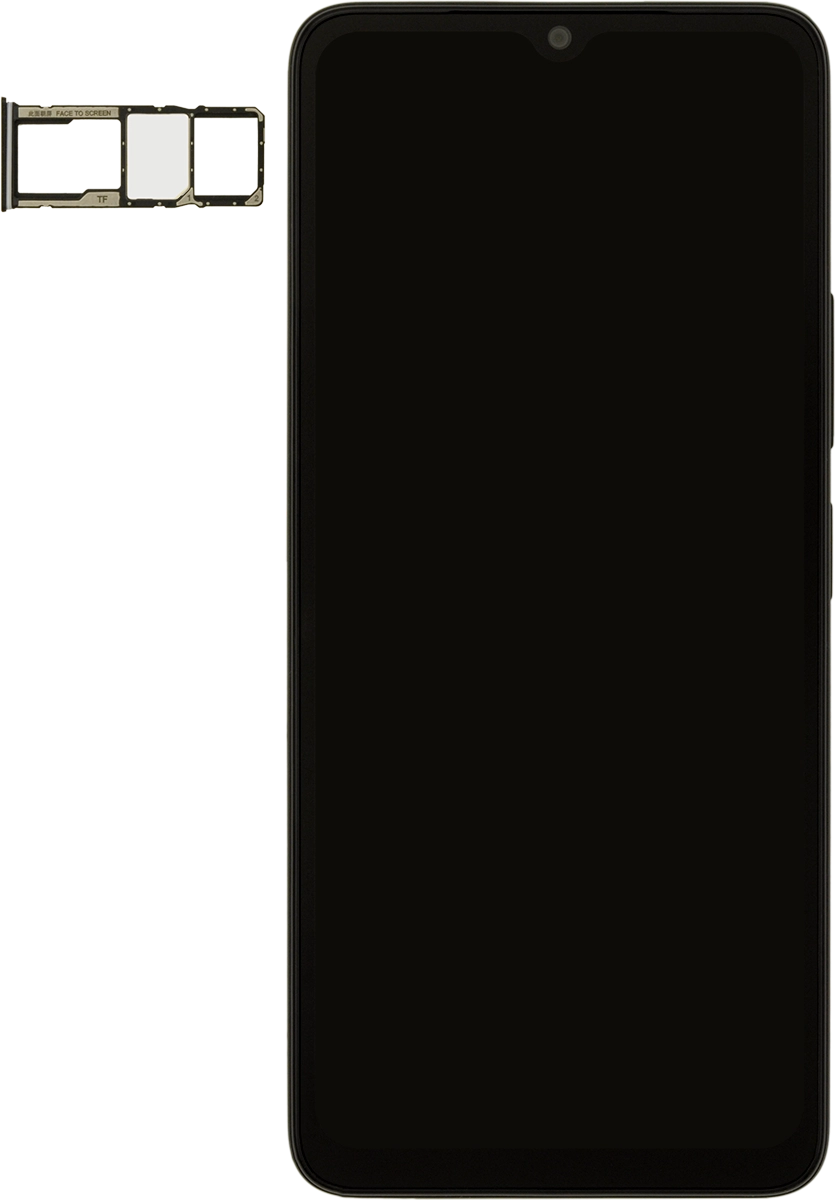 Turn your SIM so the angled corner of the SIM matches the angled corner of the second SIM holder and place your SIM in the SIM holder.