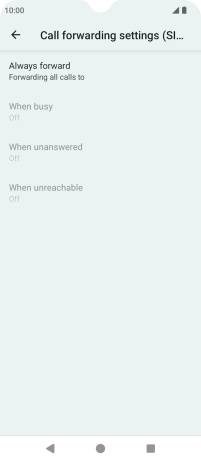 Press the required divert type.
