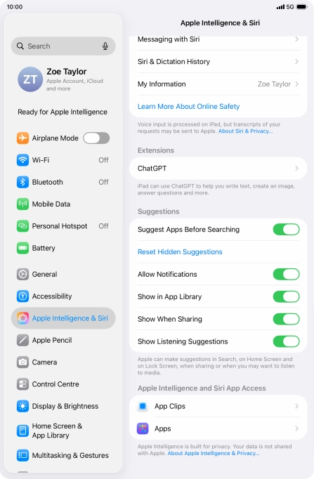 Press the required app. Press the required app.