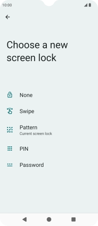 Press None and key in the additional phone lock code you created earlier.