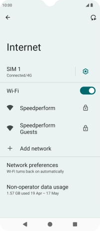 Press the required Wi-Fi network.
