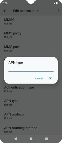 Key in default and press OK.