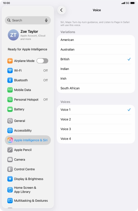 Press the required accent. Press the required accent.