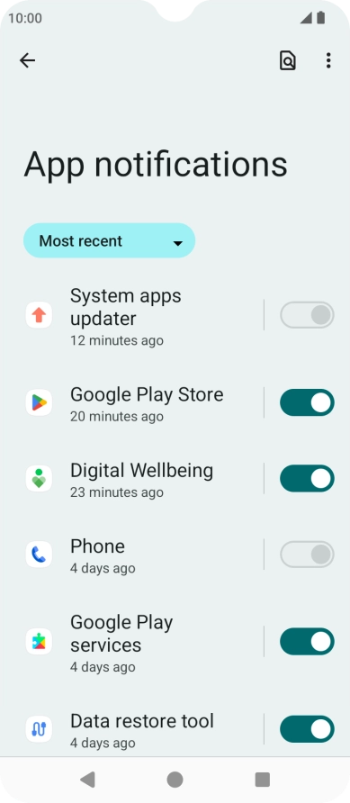 Press the drop down list.