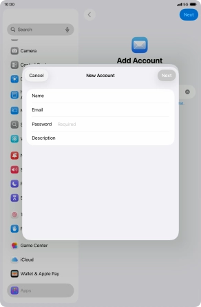 Press Password and key in the password for your email account. Press Password and key in the password for your email account.