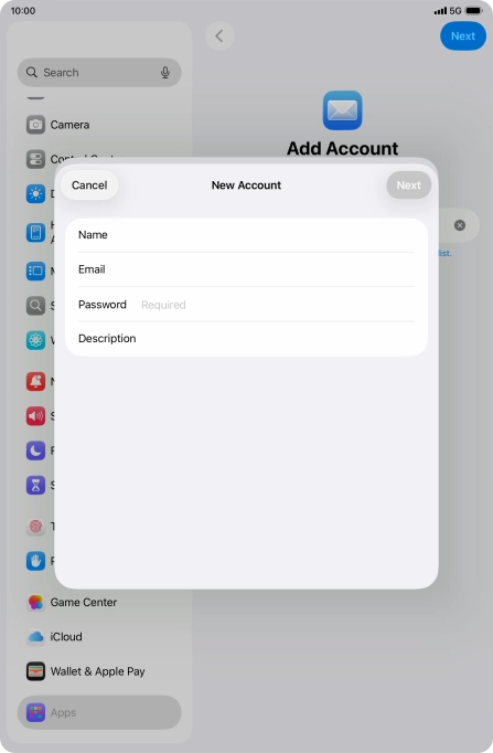 Press Password and key in the password for your email account. Press Password and key in the password for your email account.