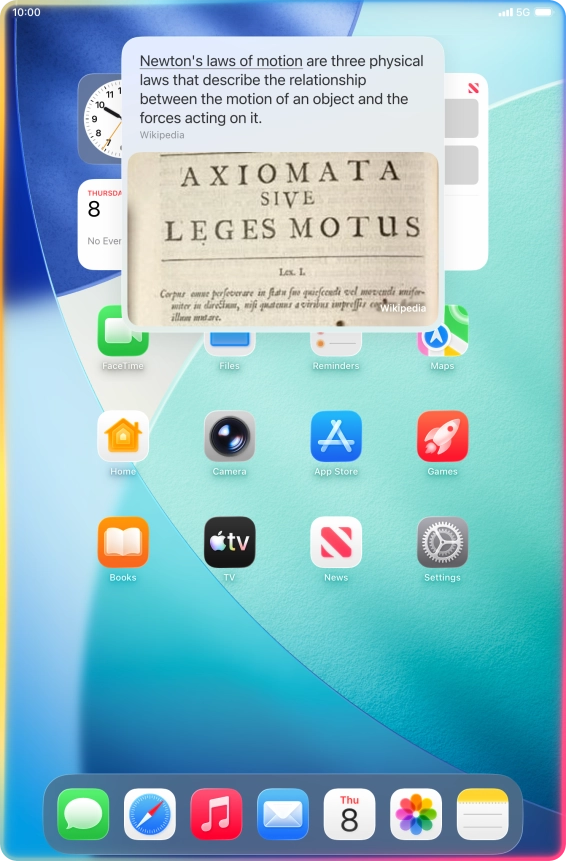 Ask questions or ask Siri to find information on the internet. Ask questions or ask Siri to find information on the internet.