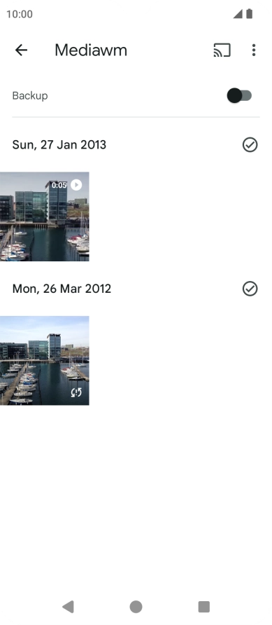 Press and hold any picture or video.