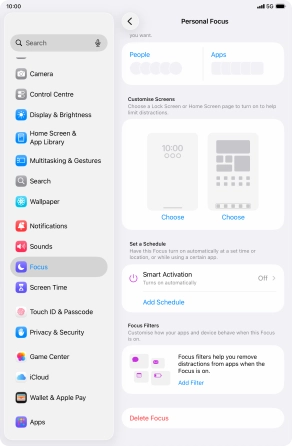 Press the required setting below Press the required setting below