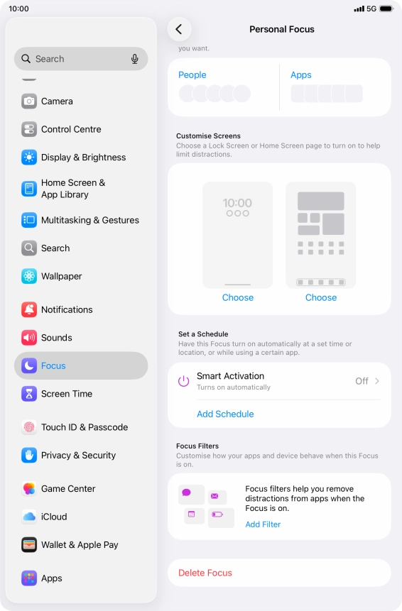 Press the required setting below Press the required setting below