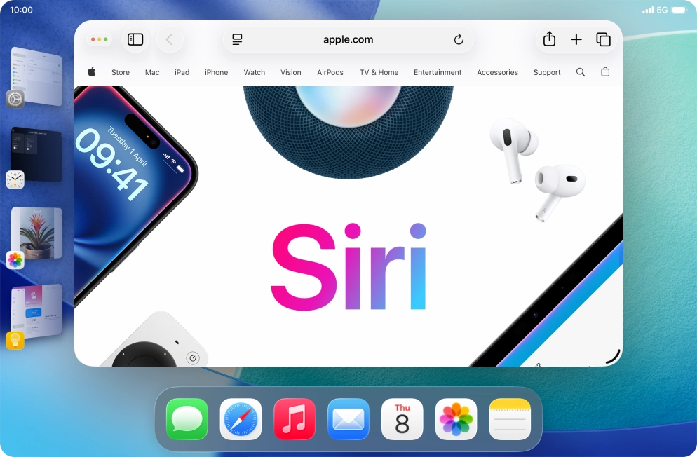 To adjust the size of the application window, press and drag the adjust size icon.