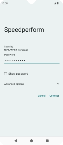Key in the password for the Wi-Fi network and press Connect.