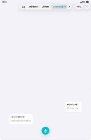 Press the microphone icon and say the required word or sentence.