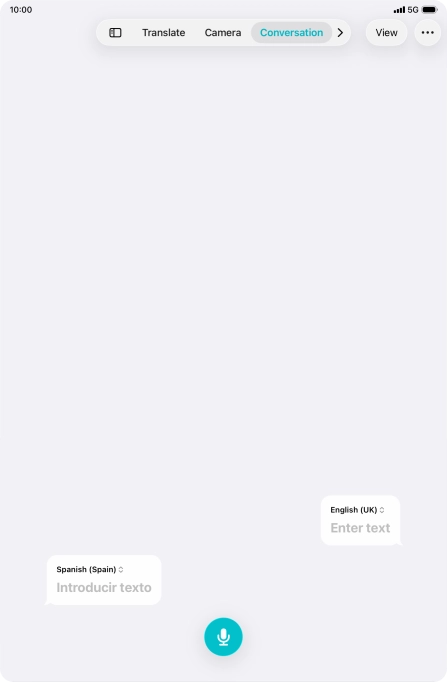 Press the microphone icon and say the required word or sentence.