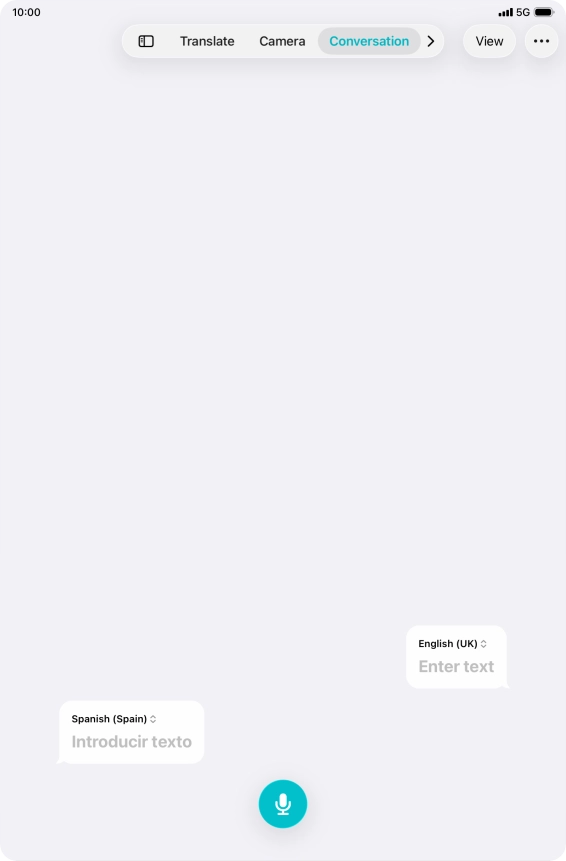 Press the microphone icon and say the required word or sentence.