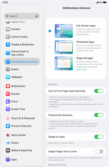 Press Windowed Apps. Press Windowed Apps.