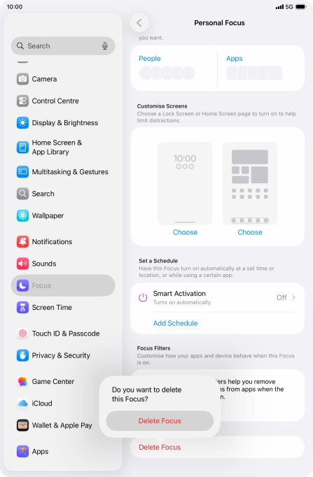 Press Delete Focus. Press Delete Focus.