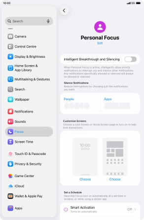 Press People and follow the instructions on the screen to select which contacts you would like to receive calls and notifications from when the selected focus mode is active. Press People and follow the instructions on the screen to select which contacts you would like to receive calls and notifications from when the selected focus mode is active.