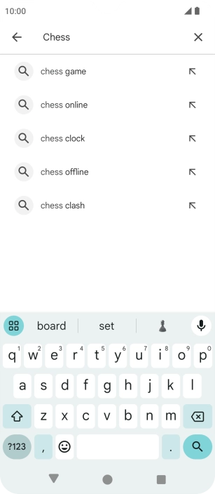 Key in the name or subject of the required app and press the search icon.