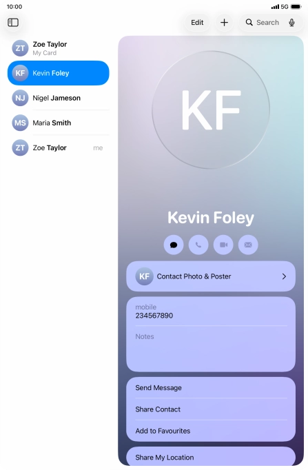Press the new contact icon. Press the new contact icon.