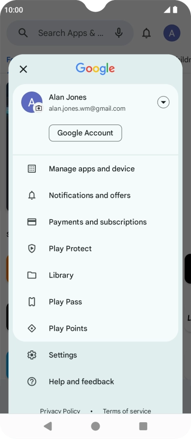 Press Manage apps and device.