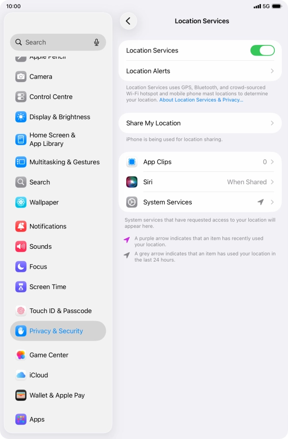 Press the required app.