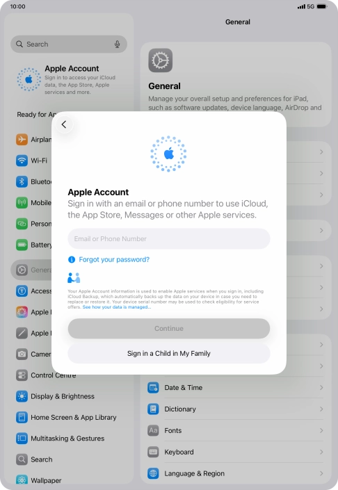 Press Email or Phone Number and key in the username for your Apple Account.