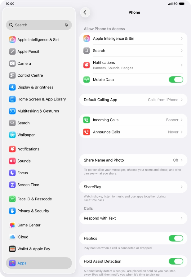 Press Announce Calls.